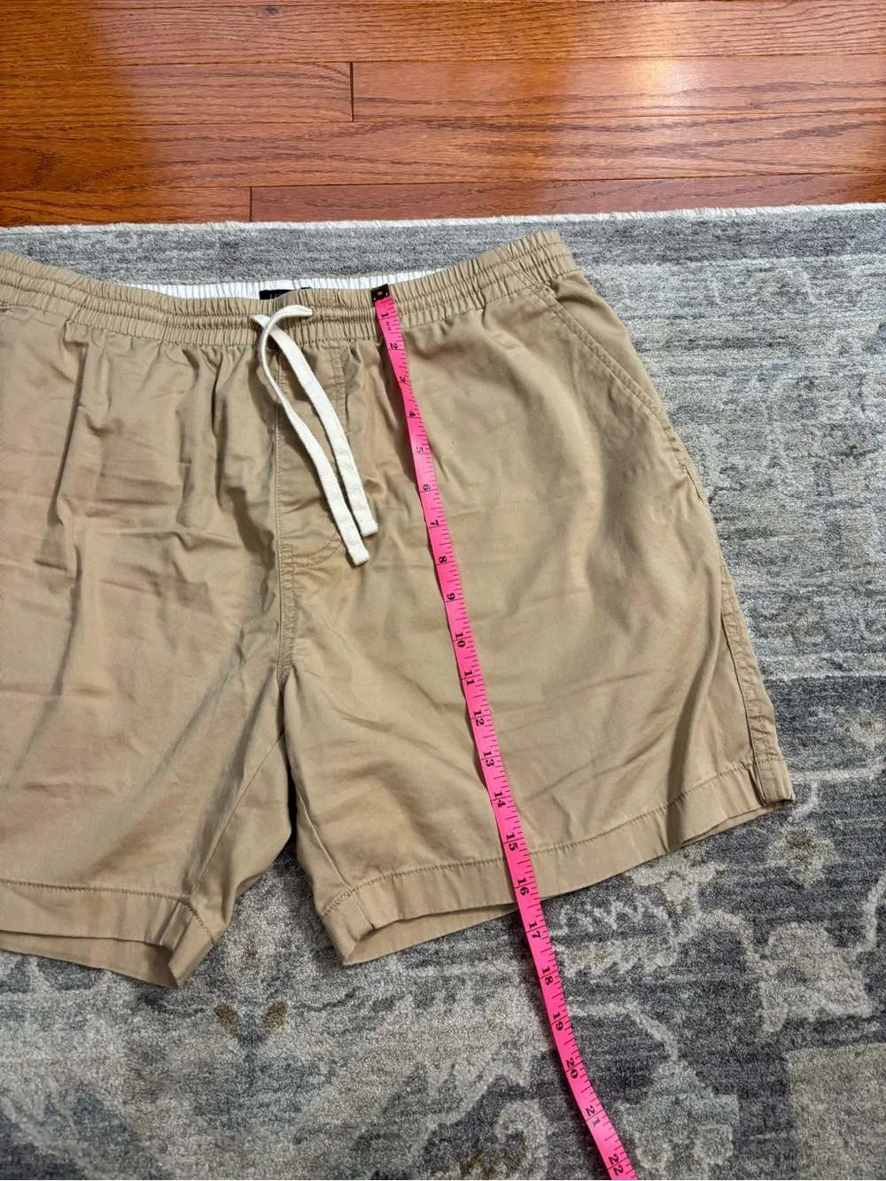 J. Crew Men's Khaki Elastic Waist Flat Front Shorts